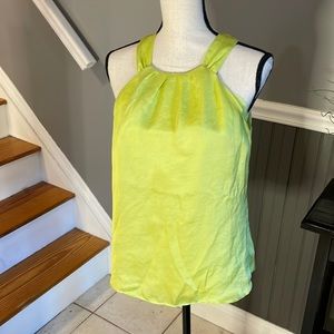 Neon green/yellow silky sleeveless top